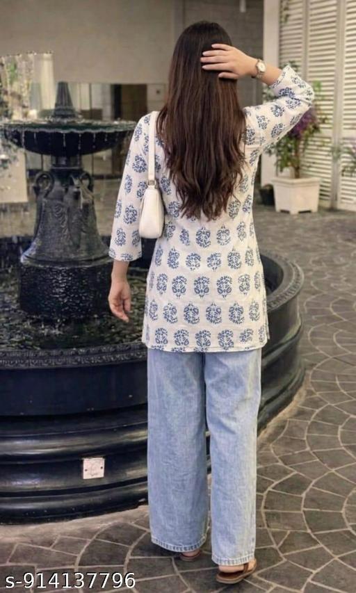Women White Embroidery Kurti|| Topwear||Daily Wear Kurti - Image 7