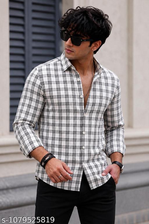 URBAN HANGER Men Shirt Slim Fit Checked Casual Shirt - Image 2