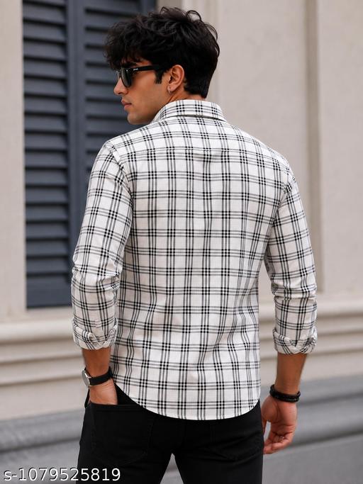 URBAN HANGER Men Shirt Slim Fit Checked Casual Shirt - Image 3