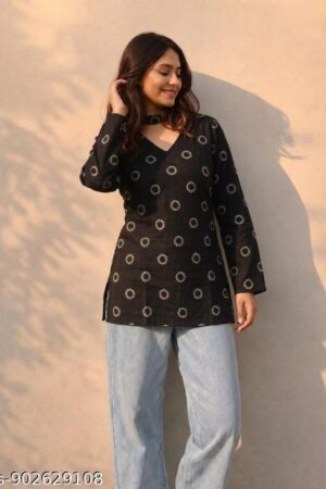 Rayon Printed Short Kurti Kurta Top For Women & Girls | Stylish Fancy Ethnic Wear Short Kurti | Casual Daily Wear Office Wear Kurti Top