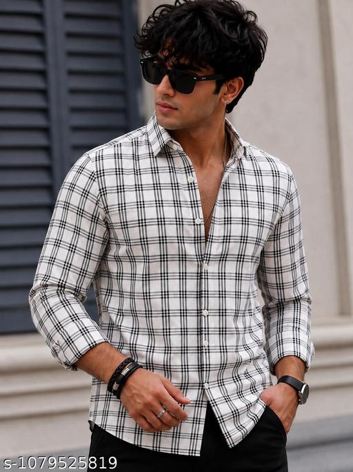 URBAN HANGER Men Shirt Slim Fit Checked Casual Shirt - Image 4