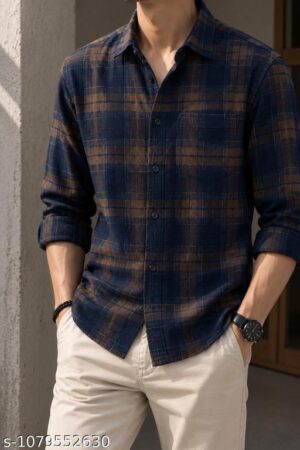 URBAN HANGER Men's Trendy Vertical Striped Slim Fit Casual Party Wear Shirt