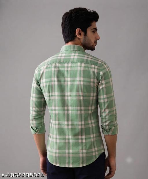 Men’s Premium Green Checked Full-Sleeve Casual Shirt - Image 7